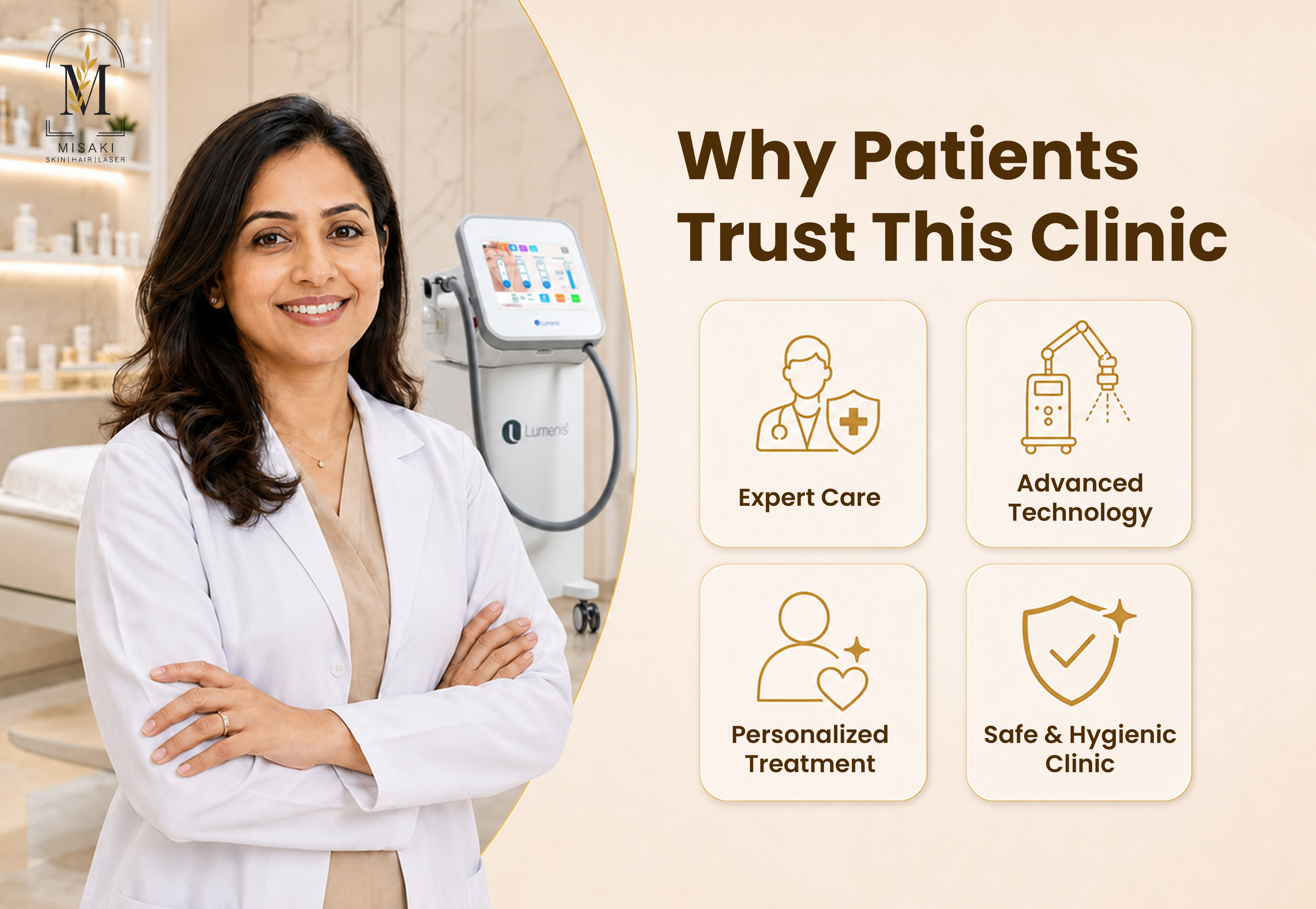 Treatment at Misaki Skin Clinic
Why Patients Trust This Clinic Alt Tag: Experienced dermatologist offering personalized skin, hair and laser treatments at Misaki Skin Clinic in Rohini
